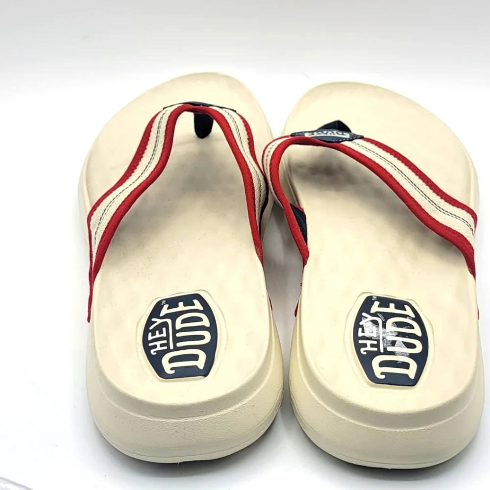 Hey Dude Myers Men's Americana Flip‎ Flops!! SIZE 13  #1438